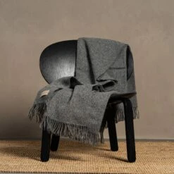 Natural Wool Blanket Throw Milan Natural 10 Natural Wool Blanket Throw Milan Natural -Menique 1MILAN DARK GRAY 5