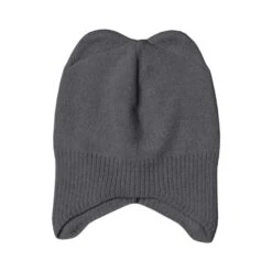 Kids' Knit Ear Flaps Beanie Cashmere Blend -Menique 2500 Dark Gray