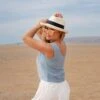 Linen Crop Top Ana Cloudy Blue