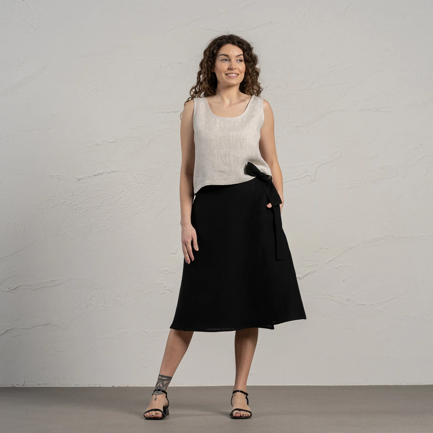 Linen Wrap Skirt Beverly 5 Linen Wrap Skirt Beverly - Image 5