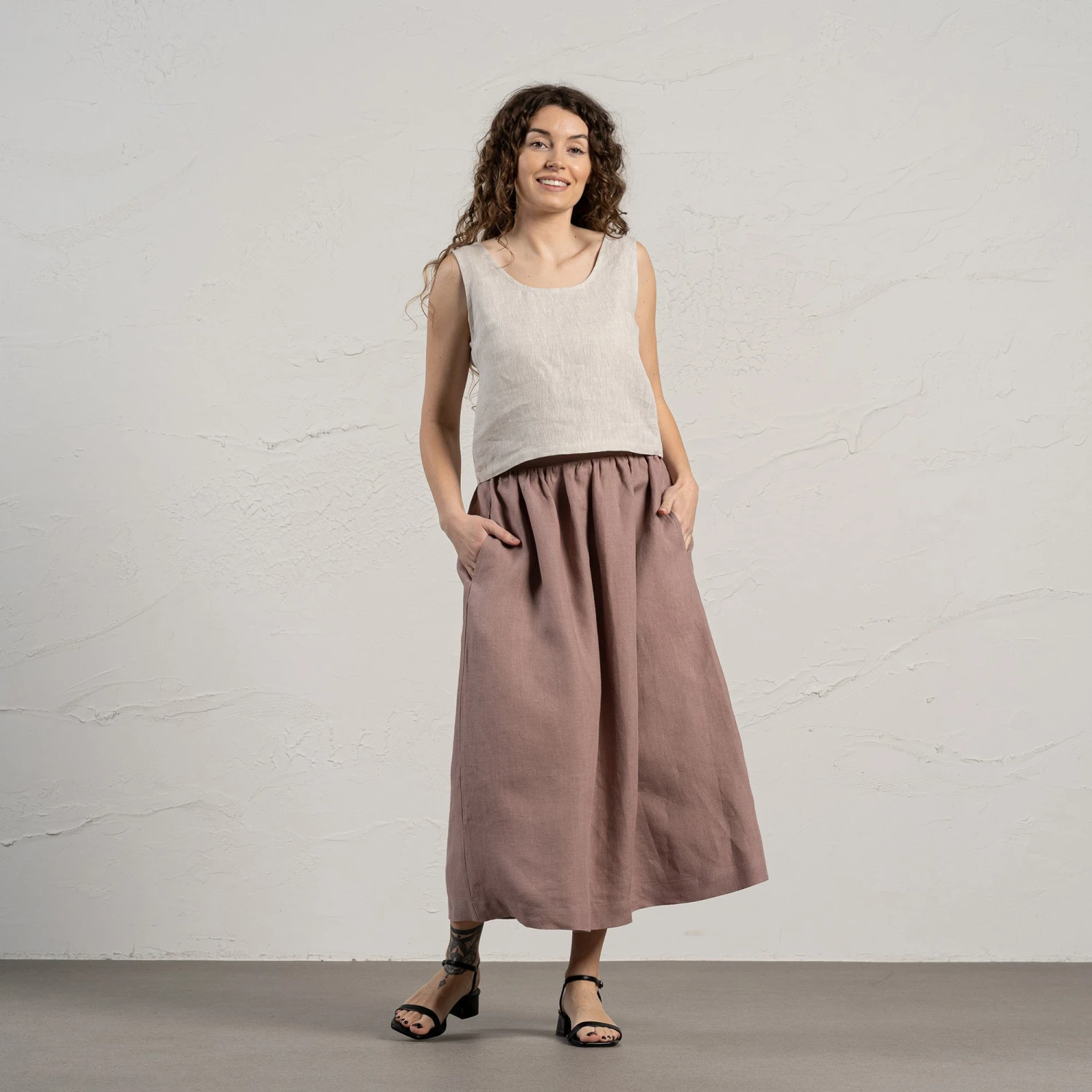 Linen Maxi Skirt With Pockets Sophia 7 Linen Maxi Skirt With Pockets Sophia - Image 7
