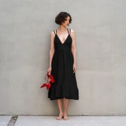 Backless Lace Up Dress Anika -Menique Anika Pure Black