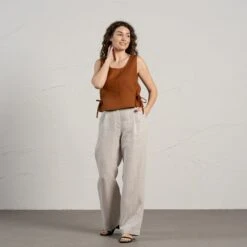 Bow Side Tie Top Audrey -Menique Audre Almond Brown 2 2