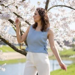 Bow Side Tie Top Audrey -Menique Audrey Top Cloudy Blue 6