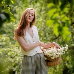 Classic Linen Waistcoat Ava -Menique Ava Pure White Lana Gingham Menique 8 adadf8a1 1785 4310 9e34 3fcd7fb01f95