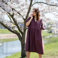 Puff Sleeve Dress Beatrice -Menique Beatrice Dress Shadow Purple 2 1