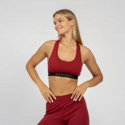 Women's Merino Sport Bra -Menique Bra Royalc Cherry 5