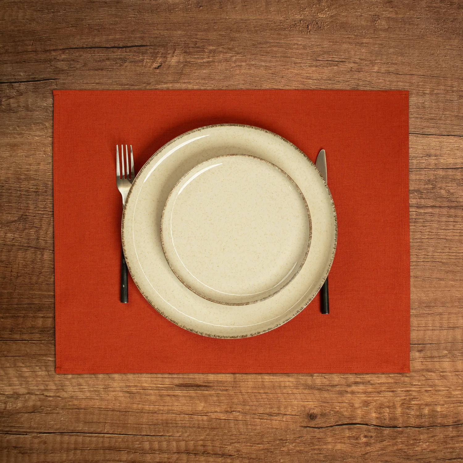 Linen Placemat Dark Green 4 Linen Placemat Dark Green - Image 4