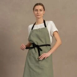 Linen & Cotton Adjustable Apron -Menique DSC06437