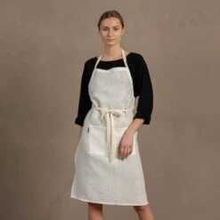 Linen & Cotton Adjustable Apron -Menique DSC06643