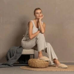 Women's Merino Fluffy Slippers -Menique DSC09459