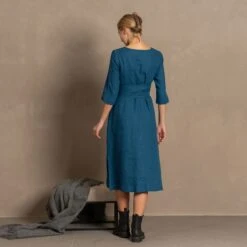 Casual Linen Wrap Dress Miley -Menique DSC09510 1