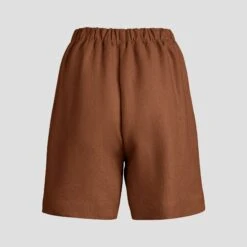 Linen Bermuda Shorts Demi 27 Linen Bermuda Shorts Demi -Menique Demi More Almond Brown 2