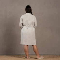 Women's Linen Bath Robe 15 Women's Linen Bath Robe -Menique EZ 04977