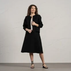 Light Linen Relaxed Jacket Eden -Menique Eden Beverly Black 1 1