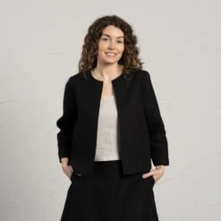 Light Linen Relaxed Jacket Eden -Menique Eden Beverly Black 4 1