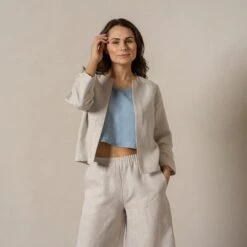 Light Linen Relaxed Jacket Eden -Menique Eden Natural 1 1