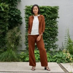 Light Linen Relaxed Jacket Eden -Menique Eden Havana Almond Brown 1