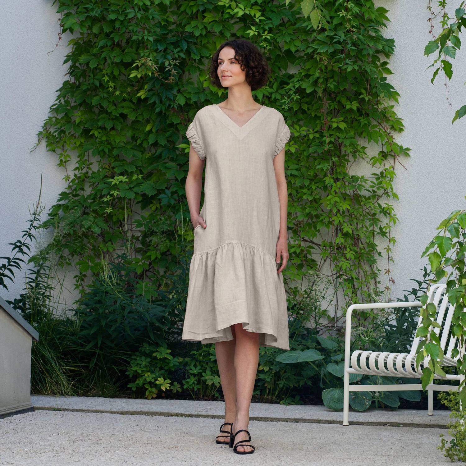 Linen Dress With Ruffles Victoria 7 Linen Dress With Ruffles Victoria - Image 7