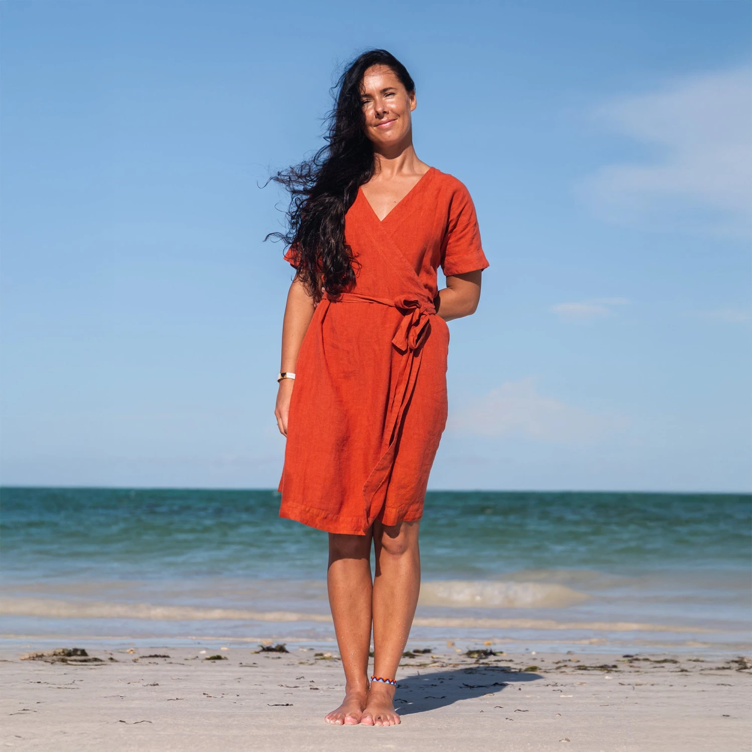 Vacation Summer Wrap Dress Eliana 5 Vacation Summer Wrap Dress Eliana - Image 5