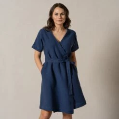 Vacation Summer Wrap Dress Eliana 34 Vacation Summer Wrap Dress Eliana -Menique Eliana Storm Blue 1