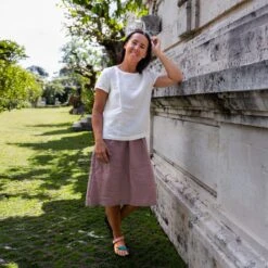 Linen T-Shirt Top Emma Pure White