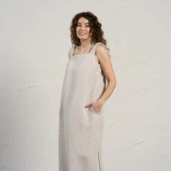 Maxi Linen Summer Dress Fiona -Menique Fiona Natural 3 1