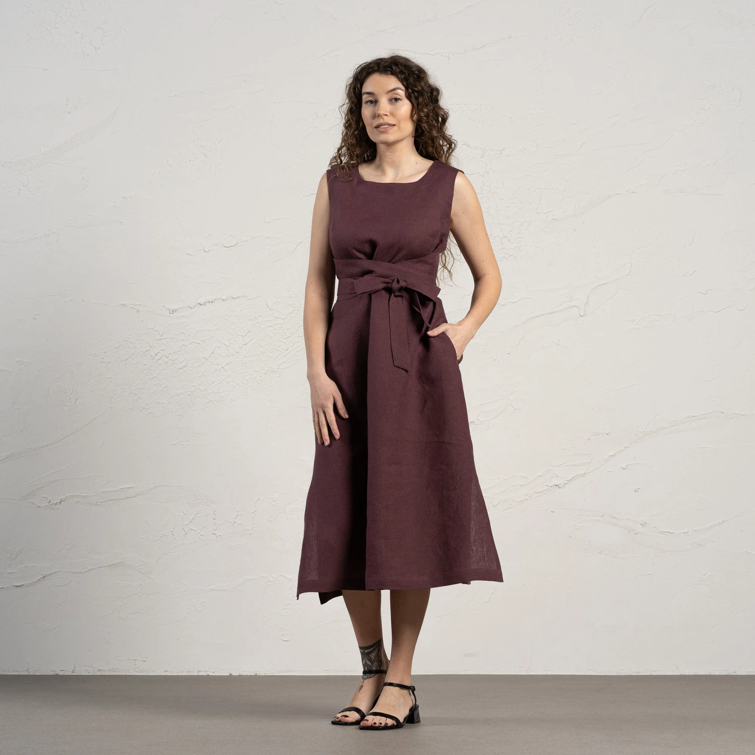 Linen Wrap Dress Hailey 4 Linen Wrap Dress Hailey - Image 4