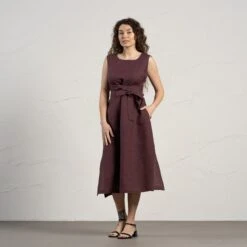 Sleeveless Obi Wrap Dress Hailey -Menique Hailey Shadow Purple 2