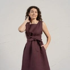 Sleeveless Obi Wrap Dress Hailey -Menique Hailey Shadow Purple 3