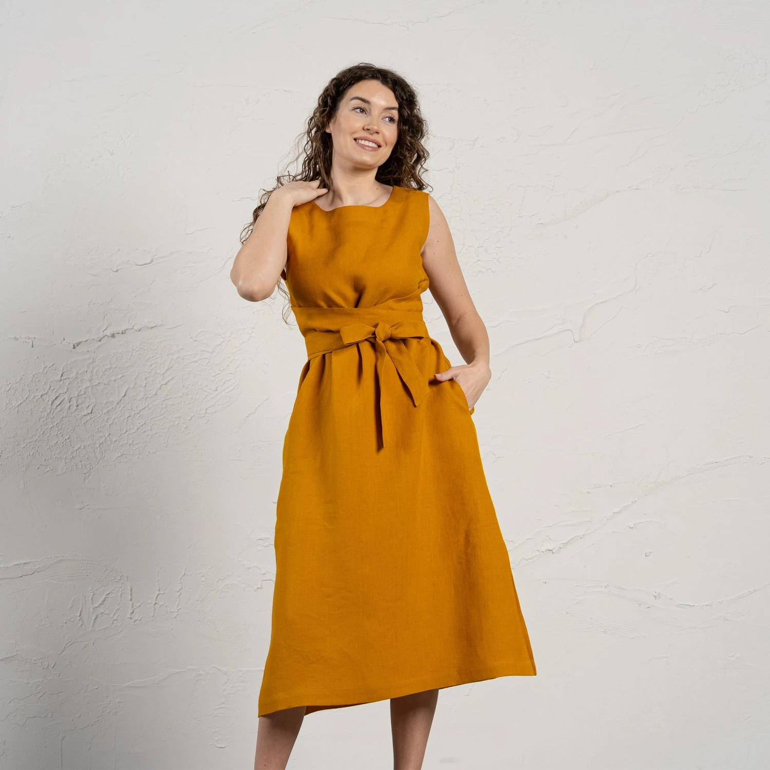 Linen Wrap Dress Hailey 5 Linen Wrap Dress Hailey - Image 5