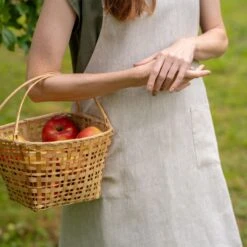 Linen Gardening Apron -Menique Japanese Apron Natural Menique 4
