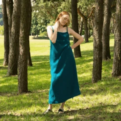 Linen Maxi Dress Jasmine -Menique Jasmine Cobalt Blue 2