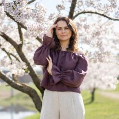 Off The Shoulder Linen Top Jessica