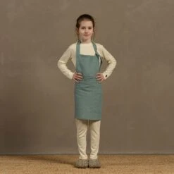 Kids' Linen Apron -Menique Kids Apron Mint Green menique 1