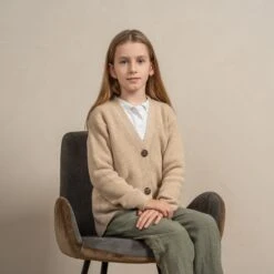 Kids' Merino Wool Cardigan Cleo -Menique Kids Cardigan Cleo Beige 2