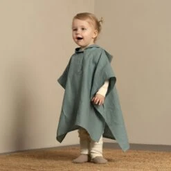 Linen Baby Towel & Poncho 2-Set -Menique Kids Poncho Mint Green menique 3 49906b5f 35d6 41e6 a592 cc4552c7755e