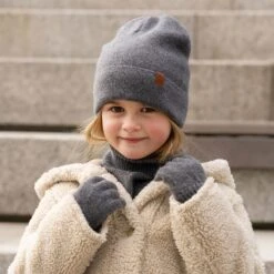 Kids' Knit Beanie & Gloves 2-Piece 8 Kids' Knit Beanie & Gloves 2-Piece -Menique Kids knit beanie dark gray 7 cd568664 6ba9 420a 8d6f a5a7f07c3ff3