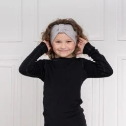 Kids' Knit Headband With Ribbon Cashmere Blend
