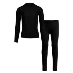 Kids' 160 Long Sleeve & Bottom 2-Piece Black -Menique Kids 160 sets Black 1