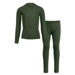 Kids' 160 Long Sleeve & Bottom 2-Piece Dark Green -Menique Kids 160 sets Dark Green 1