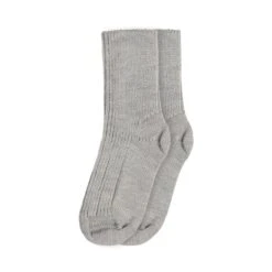 Kids' Merino Thick Rib Socks 10 Kids' Merino Thick Rib Socks -Menique Kids 95 Merino Rib Thick Socks Light Gray 2