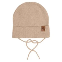 Baby Knit Beanie With Strings Cashmere Blend