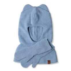 Kids' Knit Balaclava & Mittens Cashmere Blend 2-Piece