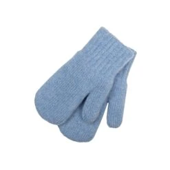 Kids' Knit Double Mittens Cashmere Blend -Menique Kids Double Mittens Knitted Merino Cashmere Light Blue