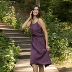 Linen Slip Top Kim Shadow Purple -Menique Kim Blouse Shadow Purple 4