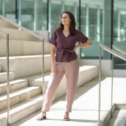 Linen Wrap Blouse Lila -Menique Lila Top Shadow Purple Dakota Faded Rose 3 8c680e84 7135 4d0c 9335 02a35919e057