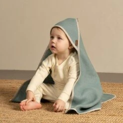 Linen Baby Towel & Poncho 2-Set -Menique Linen Baby Towel Mint Green menique 1