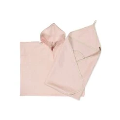 Linen Baby Towel & Poncho 2-Set -Menique Linen Baby Towel Poncho 2 Set dusty pink