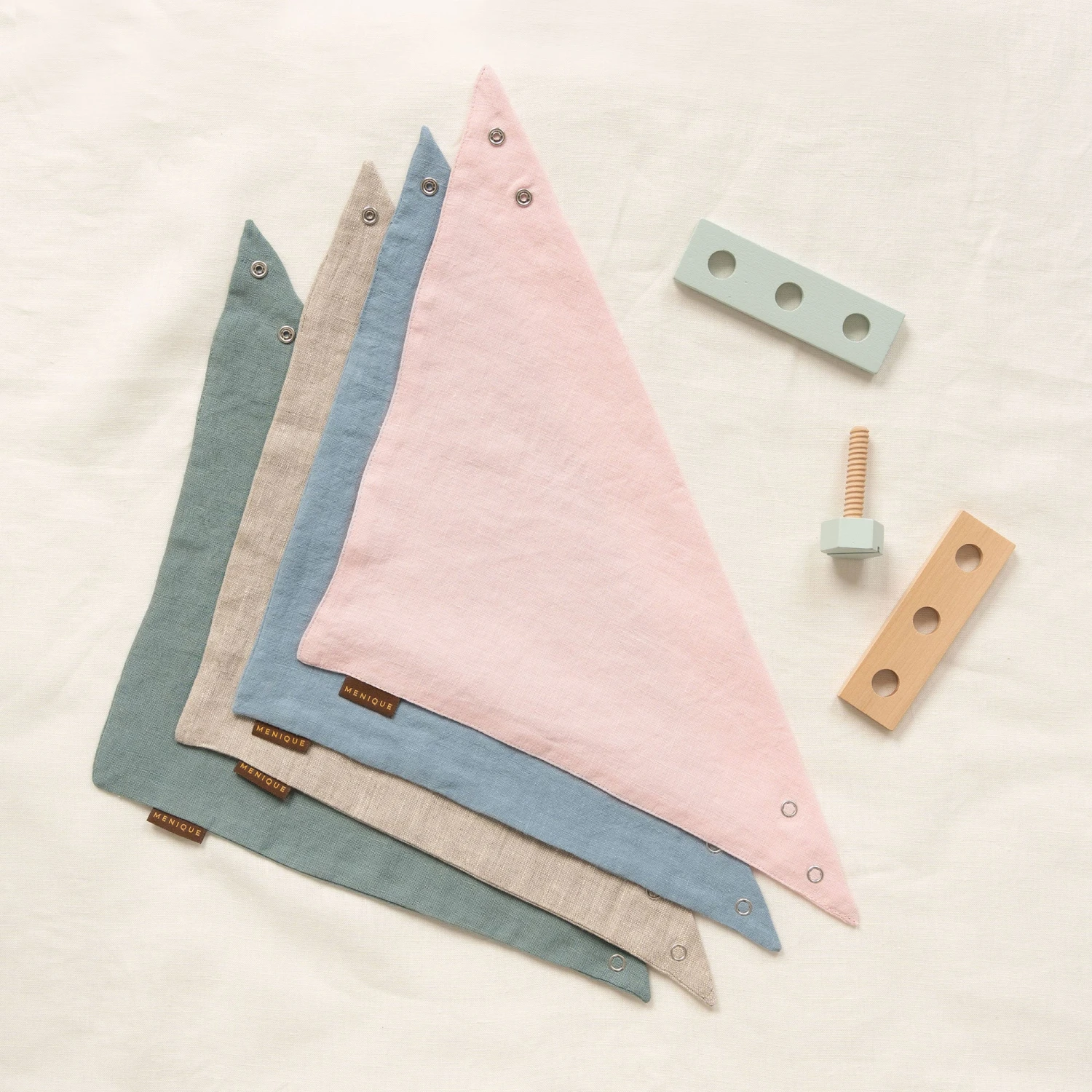 Linen Baby Bandana Bib 8 Linen Baby Bandana Bib - Image 8